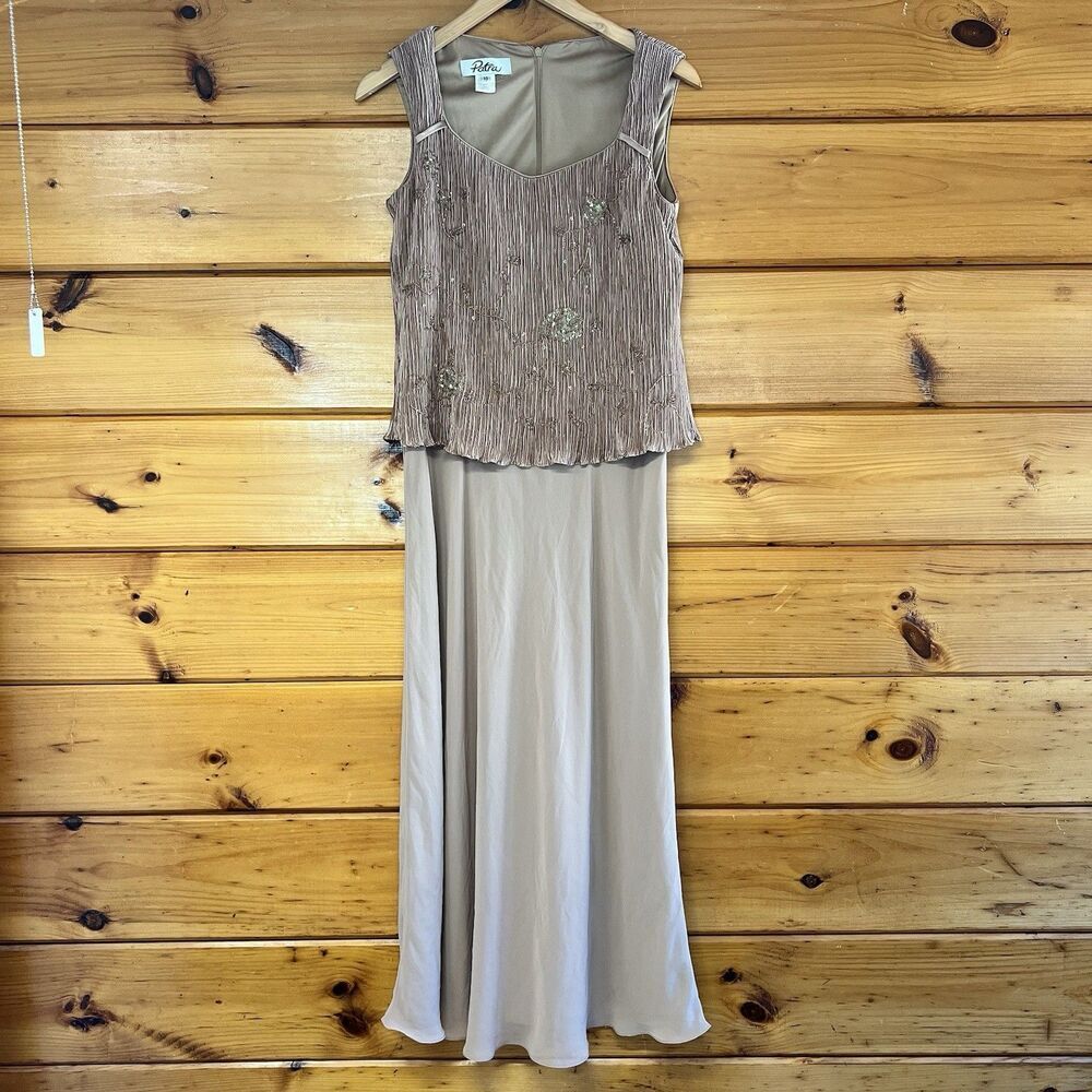VTG Patra Beaded & Sequin Sleeveless Lined Maxi Dress Size 10